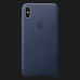 Оригінальний чохол Apple Leather Case для iPhone Xs (Midnight Blue)